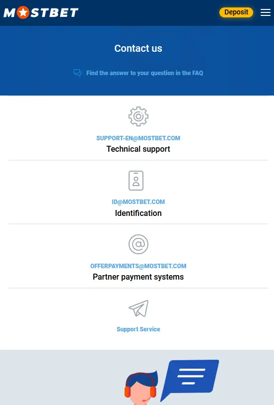 Customer Support Integration - Mostbet